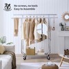 TOBILI Double Clothing Garment Rack with Shelves Capacity 800lbs Clothing Racks on Wheels Rolling Clothes Rack for Hanging Clothes - 2 of 4
