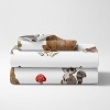 Sweet Jojo Designs Boy Girl Gender Neutral Unisex Kids Twin Sheet Set Watercolor Woodland Forest Animals Orange Green and Brown 3pc - 2 of 4