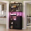 Bar Cabinet with Wine Rack, Wine Rack with Glass Bracket and LED Light, Sideboard, Family Bar, Controlled by Mobile Phone App, Which Can Play Music - 3 of 4