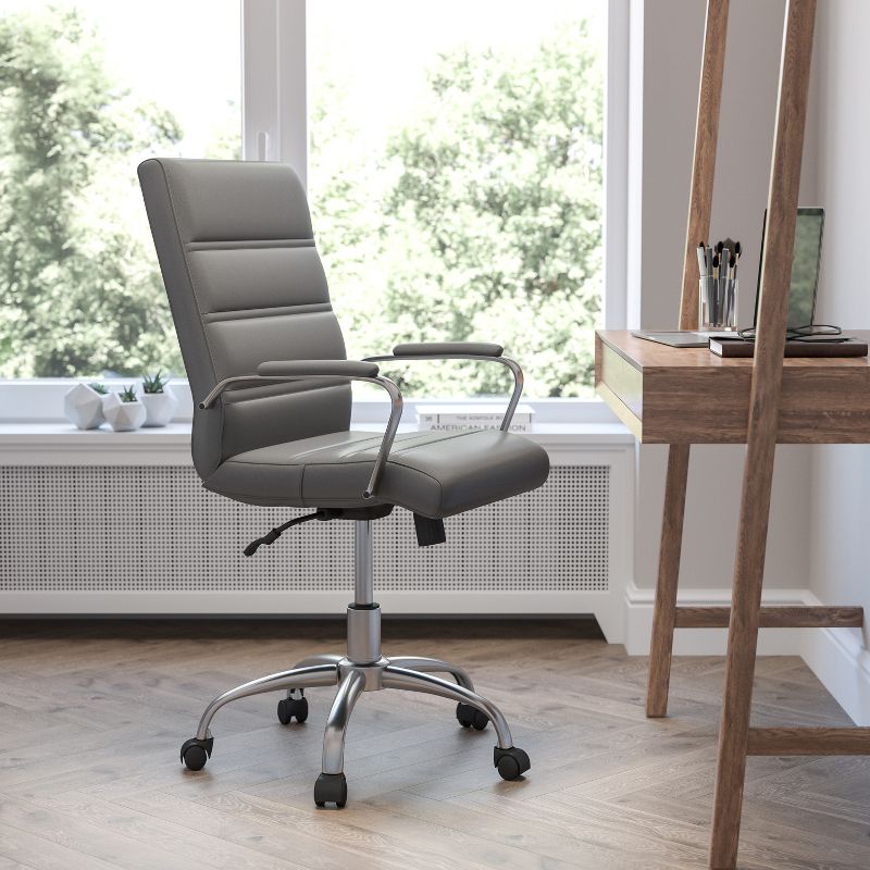 Flash Furniture Mid-Back Executive Swivel Office Chair with Metal Frame and Arms, 3 of 20
