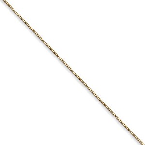 Black Bow Jewelry 0.5mm, 14k Yellow Gold Solid Box Chain Necklace - 1 of 4