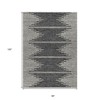 Charcoal And Ivory Abstract Washable Indoor Outdoor Area Rug - 3 of 4