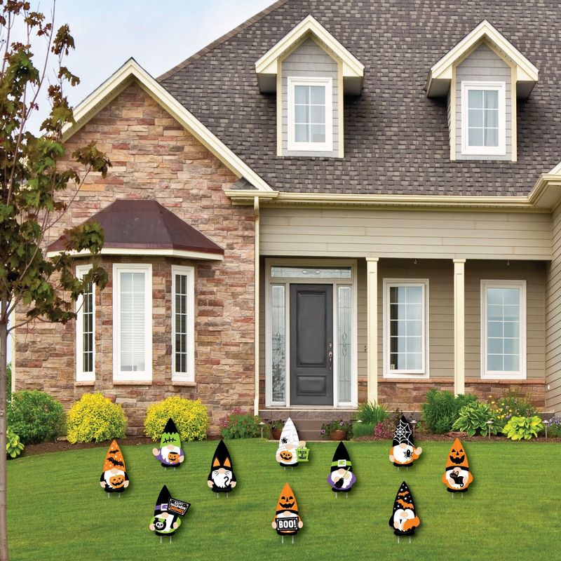 Big Dot of Happiness Halloween Gnomes - Gnome Lawn Decorations - Outdoor Spooky Fall Party Yard Decorations - 10 Piece, 2 of 9