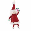 De Carlini Italian Ornaments 8.0 Inch Hollydance Sparkle Claus Christmas Tree Ornament , Christmas Decor Glittered Santa (1PC) - 3 of 4