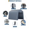 Carport Heavy Duty Tent, Outdoor Storage Shed with Roll-up Windows, Waterproof Tarp, Portable Garage with Ventilated Zipper Door, Storage Sheds - 3 of 4