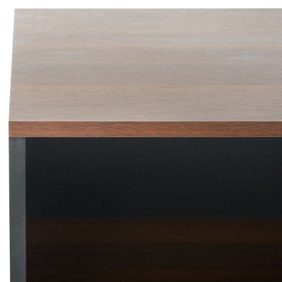 Walnut and Black Rectangular Industrial TV Stand