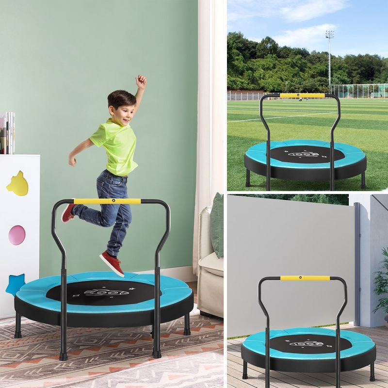 SONGMICS Trampoline for Kids, 3ft Mini Trampoline with Handlebar, Toddler Trampoline for Indoor and Outdoor, 2 of 10