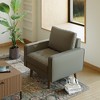 Tree City - 32'' Faux Leather Tufted Square Accent Armchair - Modern Chair for Living Room, Bedroom, Office & Small Spaces - 4 of 4