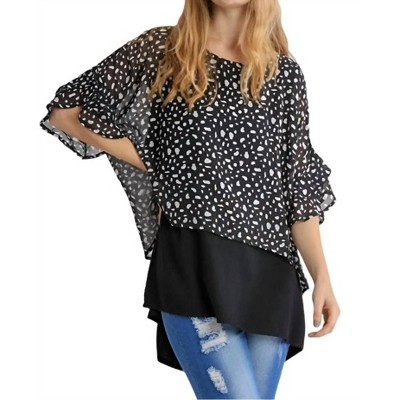 Women's Animal Print Chiffon Layered Overlay Top - umgee