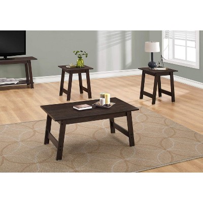 Cappuccino Laminate 3-Piece Coffee and End Table Set