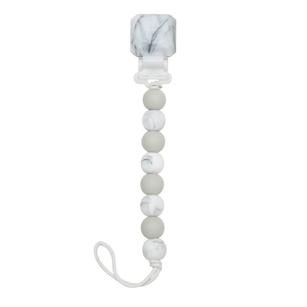 Photos - Other for Feeding Loulou Lollipop Lolli Soother Holder in Silicone Clip - Marble Gray