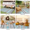 Orieon Waterproof Outdoor Rug 120x168 in, Reversible Plastic Straw Patio Camping Mat, Large RV Outdoor Carpet for Camper, Porch, Blue & Grey - 4 of 4