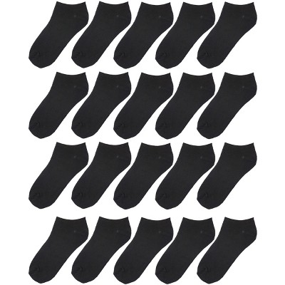 Tipi Toe Kids Boys 20 Pairs Classy Lightweight Novelty Plain Solid Black Pattern Low cut/No show socks