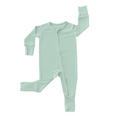 tiny knot co. Newborn, Infant Gender Neutral Soft Solid Convertible Romper Foldover Mittens & Footies with Grippers TENCEL Modal One Piece Pajamas