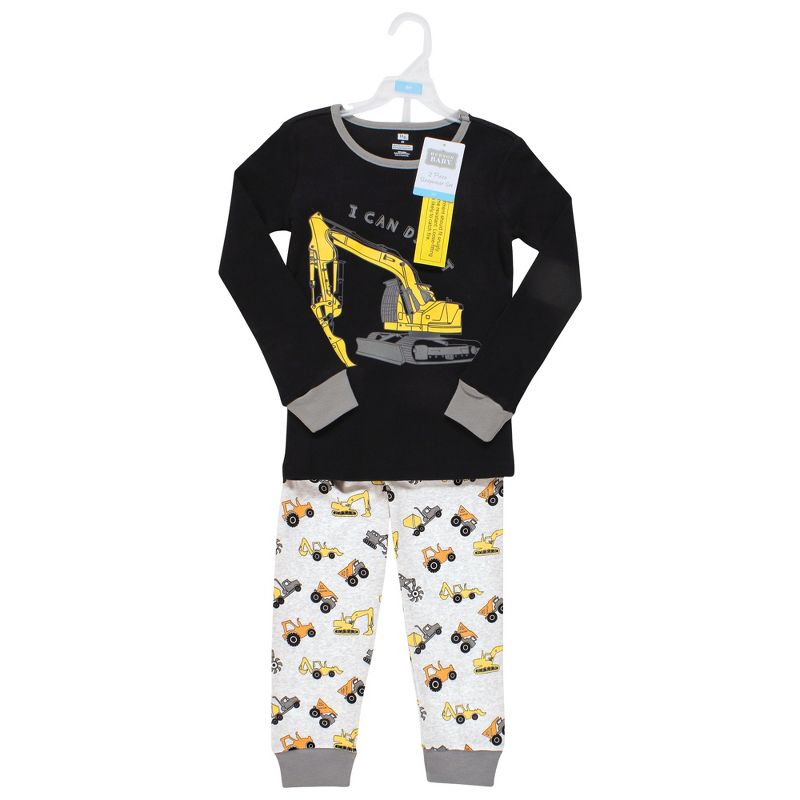 Hudson Baby Boy Cotton Pajama Set, Construction, 2 of 5
