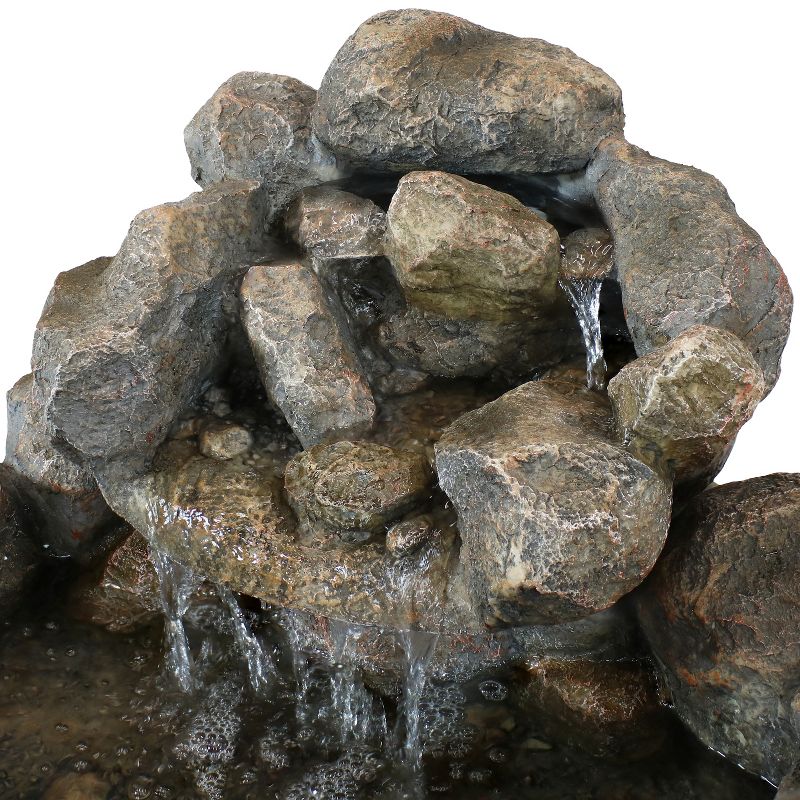 Sunnydaze 18"H Electric Resin Rocky Ravine Waterfall Outdoor Water Fountain, 5 of 12