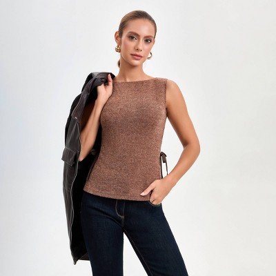 Women's Knit Side-Tie Vest - A New Day™ Brown
