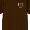 Godzilla Cherry Blossoms Front & Back Art Adult Brown Crew Neck Short Sleeve Shirt - 3 of 4