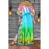 LA LEELA Women Dailywear Loungewear Maxi Plus Size Kaftan Ethnic Casual Long Slit Dress Caftan Dresses for Women One Size Multi,Abstract - image 4 of 4