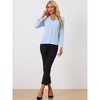 Allegra K Women's Elegant V Neck Work Office Button Up Shirt - 3 of 4