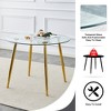 NicBex Modern Round Dining Table with Glass Top & Gold-Plated Metal Legs, Minimalist Circular Dining Table for 4-6, Kitchen Table for Dining Room - 4 of 4