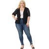 Agnes Orinda Women's Plus Size Lightweight Sheer Lace Half Sleeve Open Front Cardigan - 3 of 4