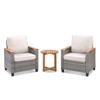 Outdoor Wicker Patio Seating Set All Weather PE Rattan Conversation Set with Cushion - 3 of 4