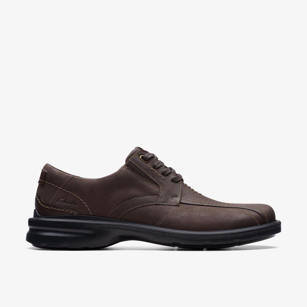 Clarks Mens Gessler Lace Dark Brown Leather Shoes