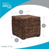 BIRDROCK HOME Seagrass Storage Cube with Lid - Handwoven Basket for Blankets, Pillows & More, Sturdy Metal Frame Organizer - Brown Wash - 2 of 4