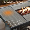 XIZZI Adjustable Flame Metal Fire Pit Table with Gray Tile Top, Lava Rock & Dust Cover, Two Sizes Fire Table for Cozy Outdoor or Indoor Heating - 3 of 4