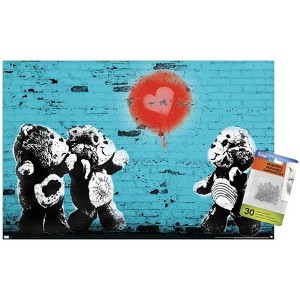 Trends International Care Bears - Heart Balloon Unframed Wall Poster Prints - 1 of 4