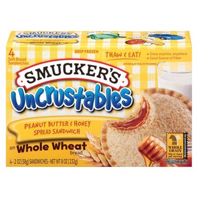 Smucker's Uncrustables Peanut Butter & Honey Spread Frozen Sandwich ...