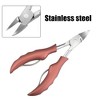 Unique Bargains Toe Nail Clippers Professional Nail Clipper Kit for Travel or Home Pink Stainless Steel - 3 of 4