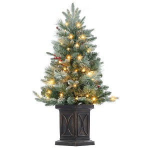 3FT Pre-Lit Snow Flocked Christmas Tree – 78 LED Lights for Home/Office/Outdoor - 1 of 4