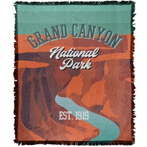 National Park Foundation  Grand Canyon National Park Sticker Blanket 50"x60" Woven Tapestry - 1 of 4