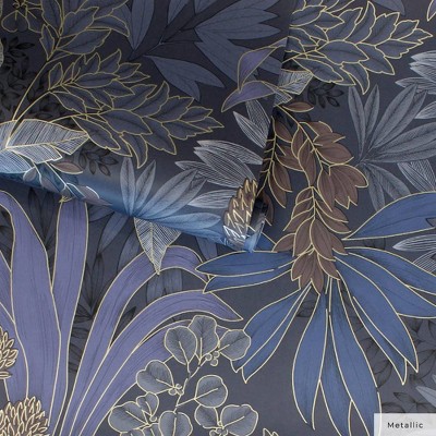 Twilight Floral Non-Pasted Grasscloth Wallpaper Roll