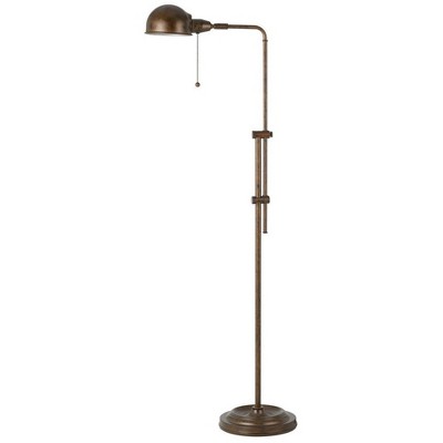 Adjustable Bronze Pharmacy Floor Lamp with Pull Chain Switch