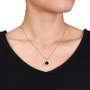 EVERLY JEWELRY | Sterling Silver Elephant Pendant 3 5/8 CT TGW Black Spinel & White Topaz Necklace with Chain, 18 inc & 2 inc - 3 of 4
