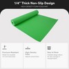 Fitvids 1/4-Inch High Density Thick Non Slip Yoga Mat with Knee Pad and Carrying Strap for Workout, Pilates, Gym Home Exercise, Green - 2 of 4