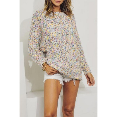 Women's RAINBOW DOTS OVERSIZED SWEATER - J.NNA