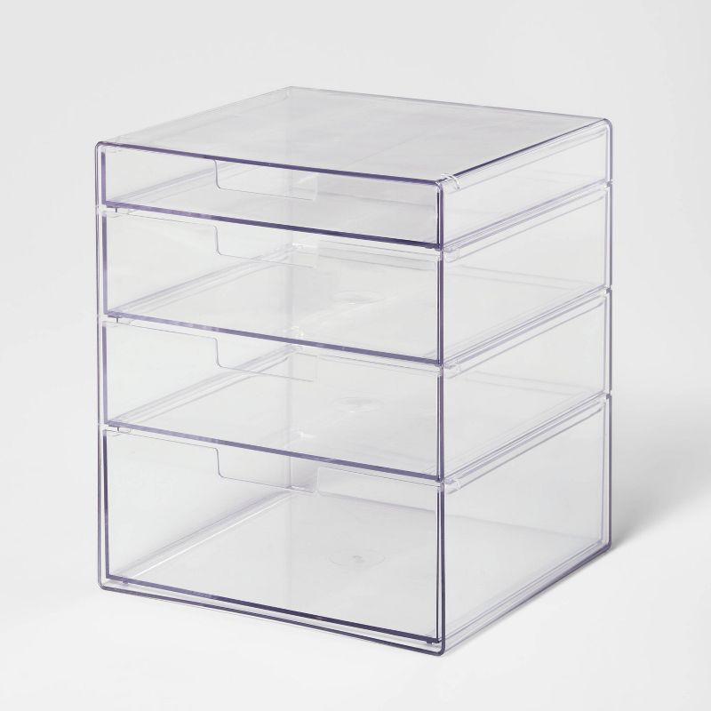 4 Drawer Stackable Countertop Organizer Clear - Brightroom&#8482;, 1 of 13
