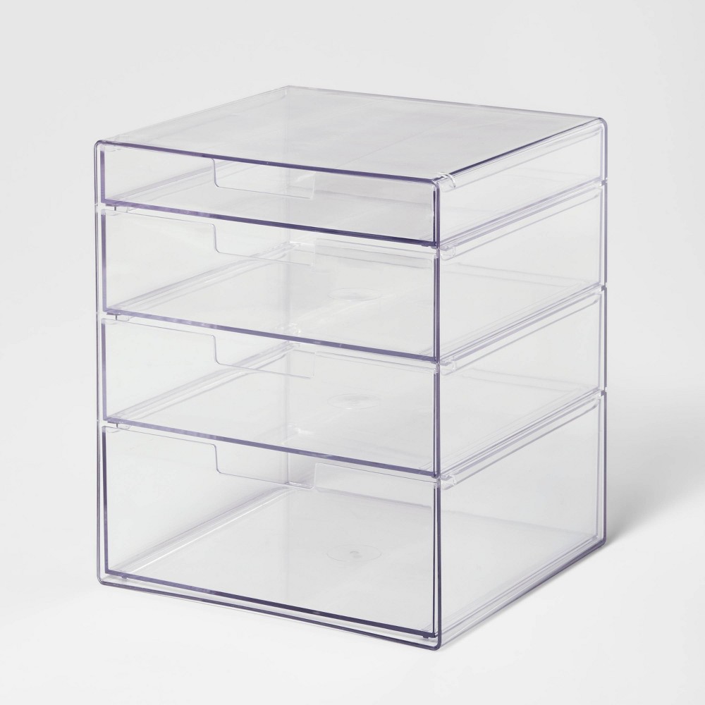 4 Drawer Stackable Countertop Organizer Clear - Brightroom