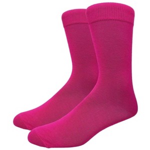 Solid Color Crew Cotton Dress Socks  from the Sock Panda (Men's Sizes, Adult Large) - 1 of 4