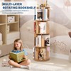 4-Tier Rotating Bookshelf – 360° Spinning Wood Storage Organizer for Small Spaces, Bedroom & Living Room - 4 of 4