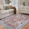 Acekool 4x6 Washable Vintage Rug - Boho Floral Non-Slip Indoor Carpet for Bedroom & Kitchen - 3 of 4