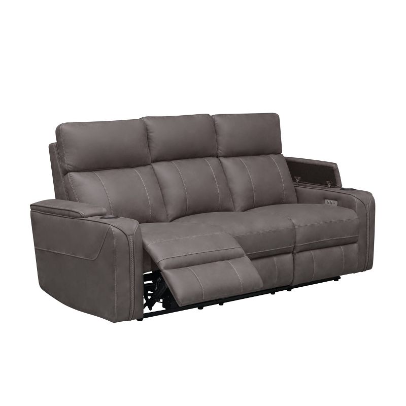 Angelo 85&#34; Fabric Transitional Power Reclining Sofa with Dropdown Table Gray - Abbyson Living, 3 of 14