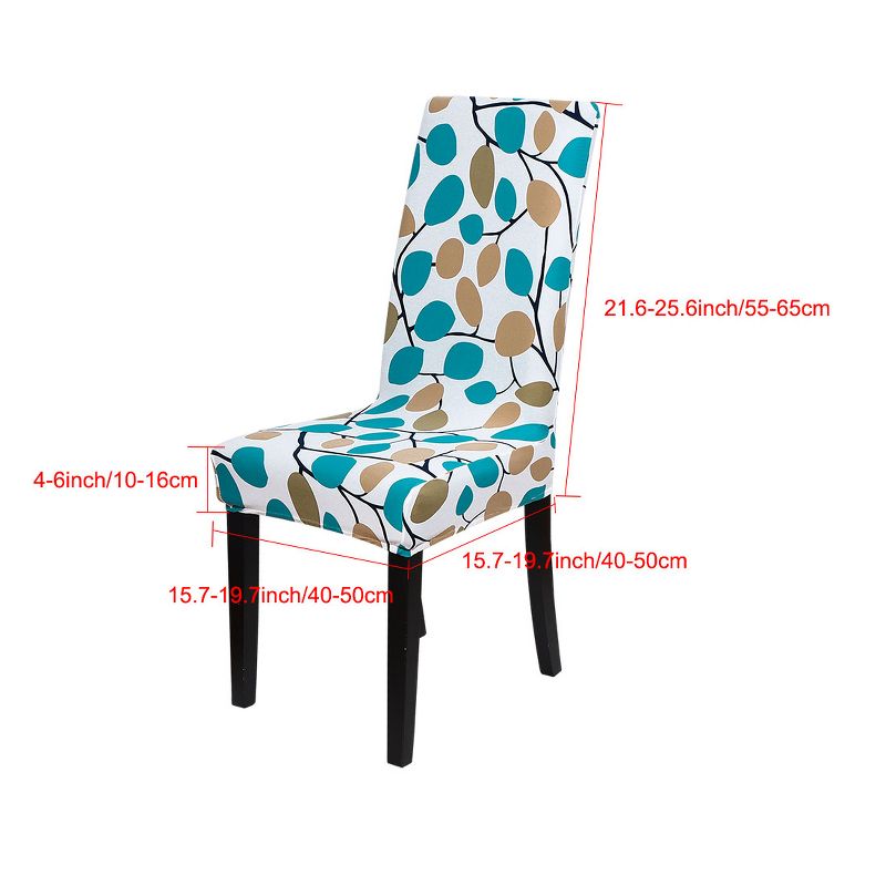 PiccoCasa Polyester Spandex Floral Home Dining Chair Slipcovers Multicolored 1 Pc, 3 of 7