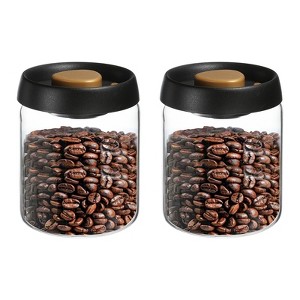 Unique Bargains Glass Airtight Vacuum Seal Coffee Bean Container 30oz - 1 of 4