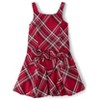 The Children's Place Girls Sleeveless Matching Family Plaid Bow Satin Bubble Dress Red 6 - 3 of 4