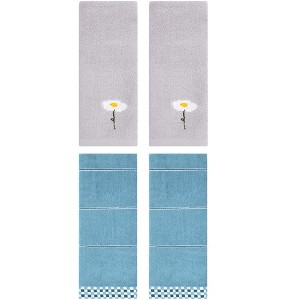 REGALWOVEN 4 Pcs Bathroom Soft Absorbent Hand Towels for Home Decor - 1 of 4
